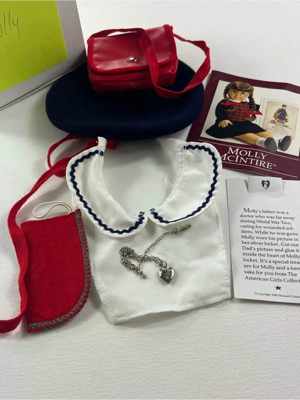 VTG Pleasant Company American Girl Molly Heart Locket Accessories Lot Retired